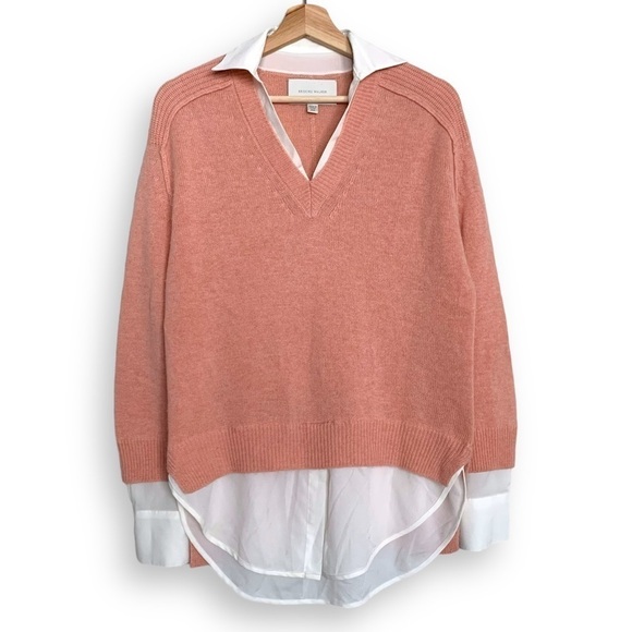 Brochu Walker Sweater Looker Layered V Neck Cashmere - Picture 1 of 14